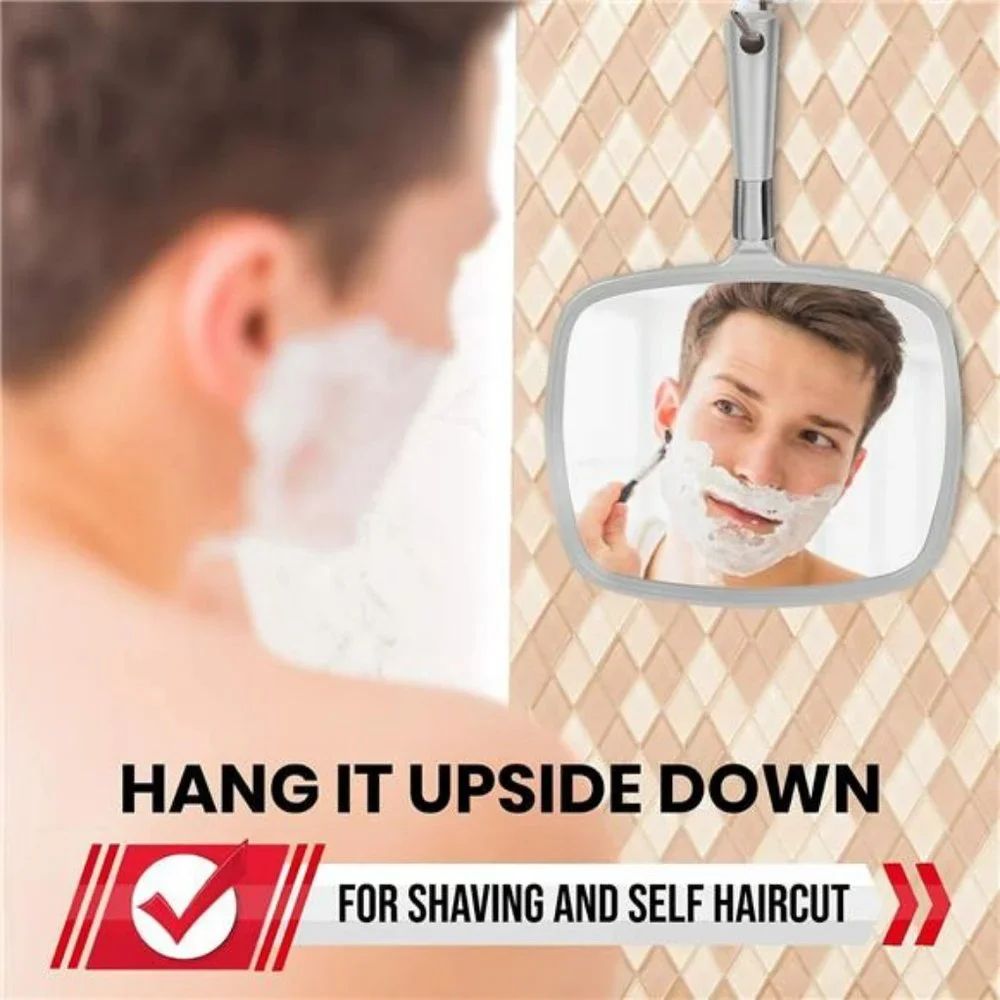 Large Hand Mirror with Ergonomic Handle  9